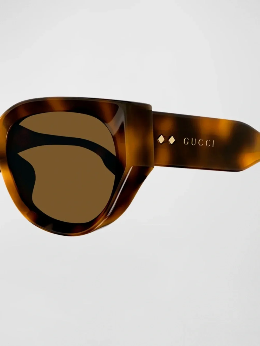 Gucci Beveled Recycled Acetate Cat-Eye Sunglasses